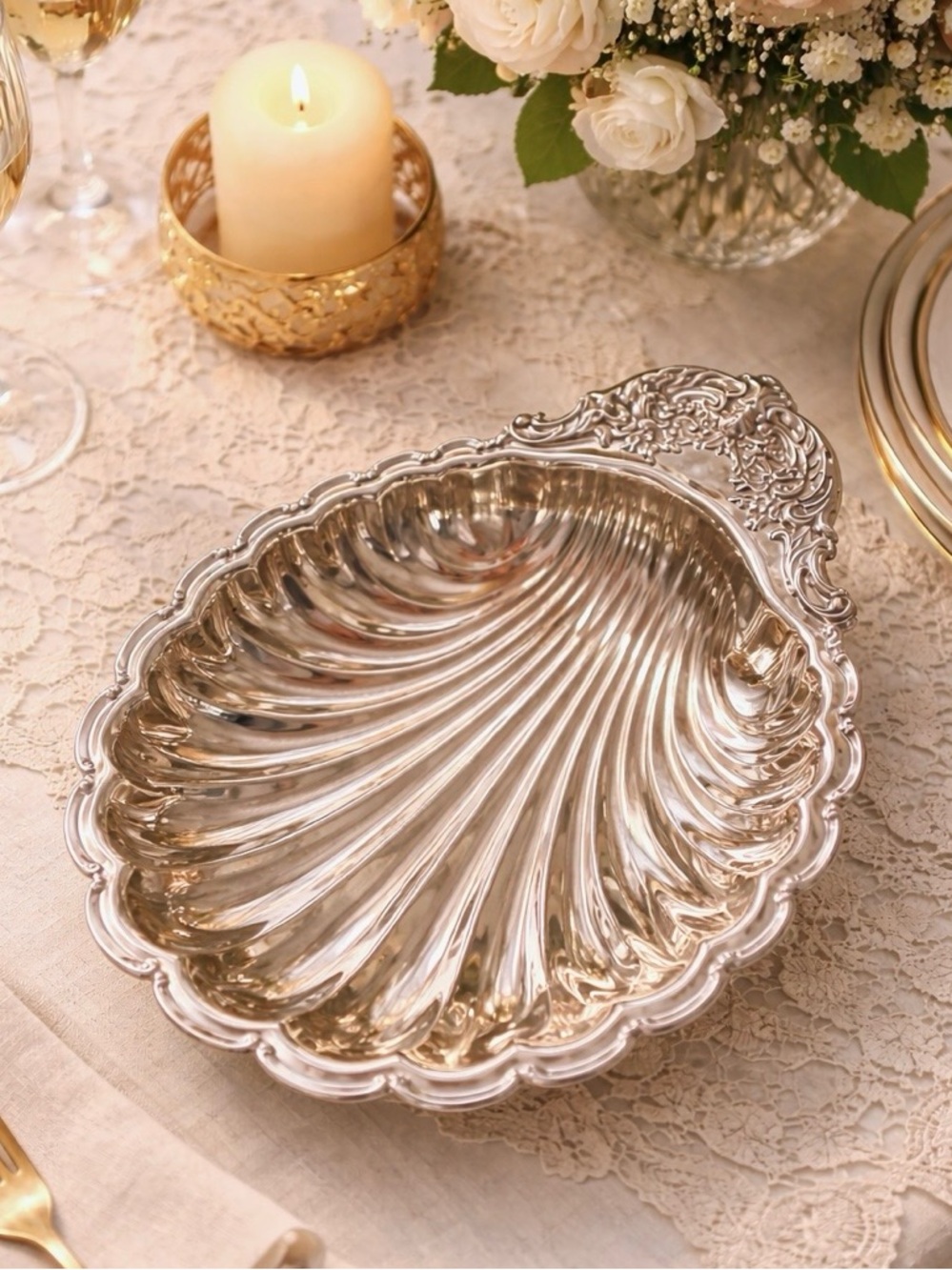 Vintage Shell Dish – Silver Plated (EP on Steel, Hong Kong) 80s-90s